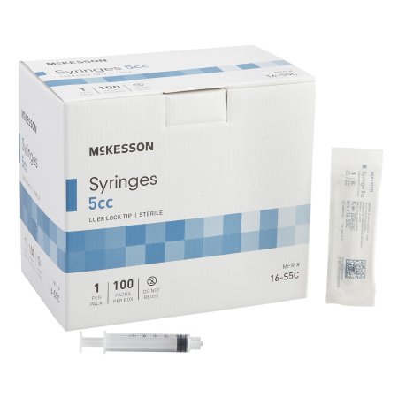 General Purpose Syringe McKesson 5 mL Luer Lock Tip Without Safety