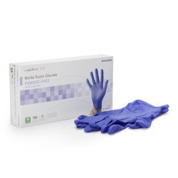 1107941 Exam Glove McKesson Confiderm® 3.0 Medium NonSterile Nitrile Standard Cuff Length Textured Fingertips Blue Not Rated