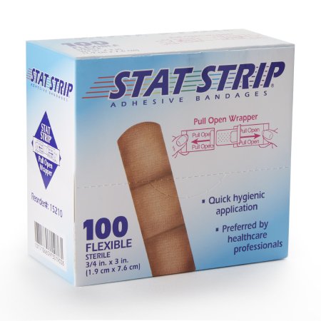 Adhesive Strip American® White Cross Stat Strip® 3/4 X 3 Inch Fabric Rectangle Tan Sterile