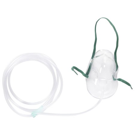 Oxygen Mask AirLife® Elongated Style Adult One Size Fits Most Adjustable Head Strap