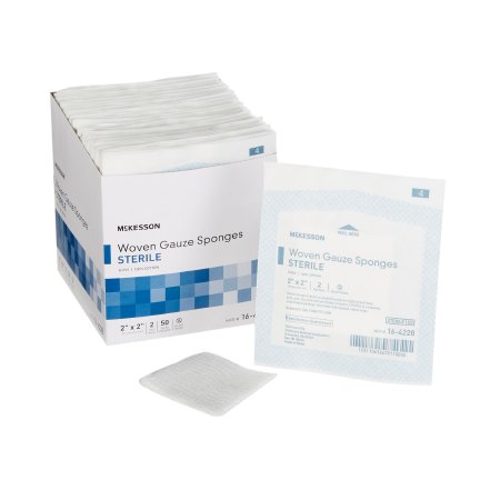 Gauze Sponge McKesson 2 X 2 Inch 8-Ply Square Sterile 2 per Pack