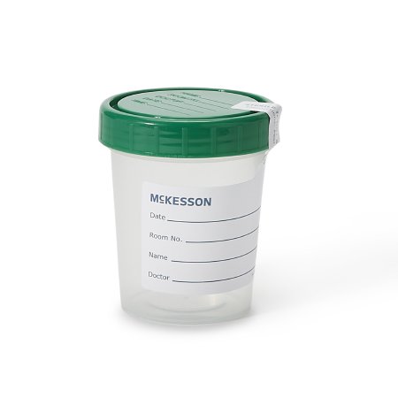 Specimen Container McKesson 120 mL (4 oz.) Screw Cap Sterile Inside Only CONTAINER, SPEC W/LID STR TAPED 4OZ (100/CS)