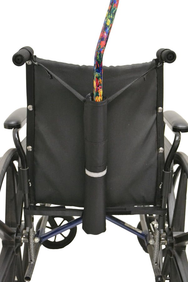 Cane Holder Mounted to Manual Wheelchair